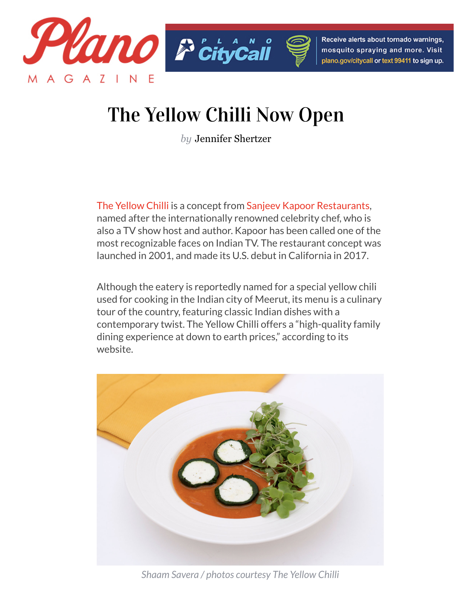The Yellow Chilli Now Open